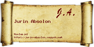 Jurin Absolon névjegykártya